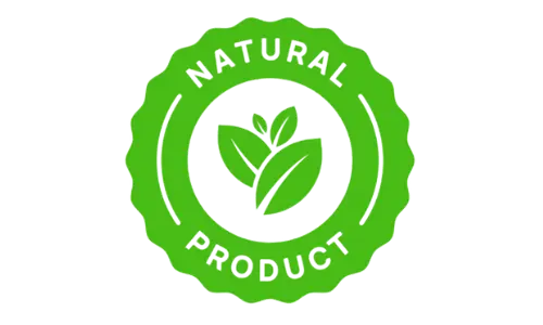 Natural Product logo indicating that the product is made with all-natural ingredients, emphasizing purity and health benefits.